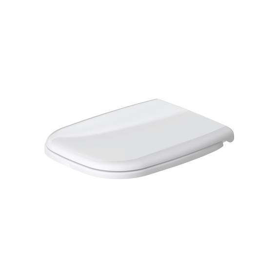 Duravit WC-Sitz D-Code, Toilettendeckel aus Urea-Duroplast, Klodeckel mit Edelstahl Scharnieren, Weiß Hochglanz