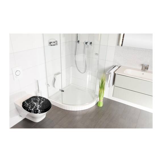 Sanilo WC Sitz mit Absenkautomatik, viele neue Toilettendeckel zur Auswahl, hochwertige Oberfläche, einfache Montage, stabile Scharniere (Splash)