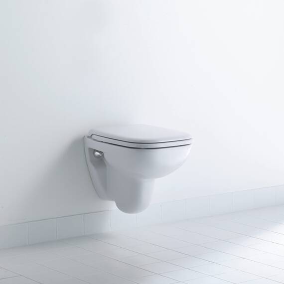 Duravit WC-Sitz D-Code, Toilettendeckel aus Urea-Duroplast, Klodeckel mit Edelstahl Scharnieren, Weiß Hochglanz