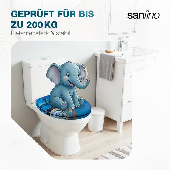 SANFINO® Premium WC Sitz mit Absenkautomatik – hochwertige Toilettendeckel aus Holz, viele bunte Motive, hoher Sitzkomfort, einfache Montage inklusive Montageanleitung – "Boat"