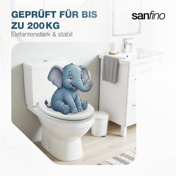 SANFINO® Premium WC Sitz mit Absenkautomatik – hochwertige Toilettendeckel aus Holz, viele bunte Motive, hoher Sitzkomfort, einfache Montage inklusive Montageanleitung – "Pearly"