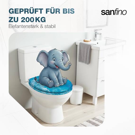 SANFINO® Premium WC Sitz mit Absenkautomatik – hochwertige Toilettendeckel aus Holz, viele bunte Motive, hoher Sitzkomfort, einfache Montage inklusive Montageanleitung – "Boats"