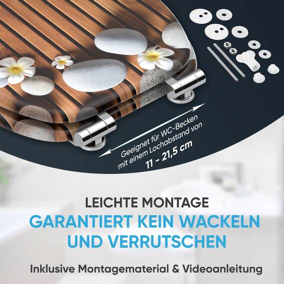Sanilo WC Sitz mit Absenkautomatik, viele neue Toilettendeckel zur Auswahl, hochwertige Oberfläche, einfache Montage, stabile Scharniere (Zentara)