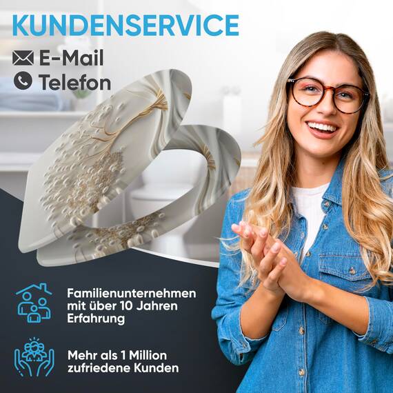 Sanilo WC Sitz mit Absenkautomatik & Schnellverschluss, Toilettendeckel per Knopfdruck abnehmbar, einfache Montage von oben (Tree of Life)