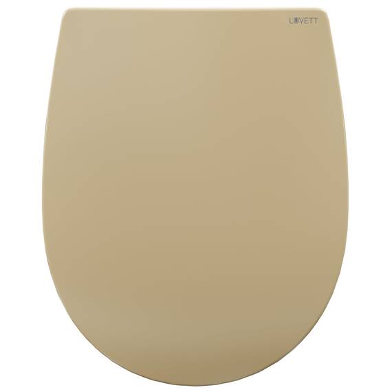 LUVETT® WC-Sitz mit Absenkautomatik C100 oval universell, Toilettendeckel mit 3 Edelstahl Montagelösungen, Klodeckel abnehmbar, Farbe:Bahama Beige