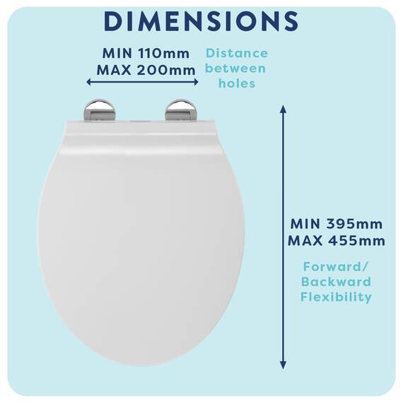 Croydex WL601622H Flexi-Fix Michigan Slim Line Always Fits Never Slips Slow Close Toilettensitz, Weiß, 42,5 x 37 x 5 cm