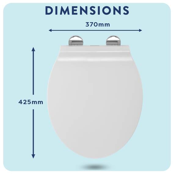Croydex WL601622H Flexi-Fix Michigan Slim Line Always Fits Never Slips Slow Close Toilettensitz, Weiß, 42,5 x 37 x 5 cm
