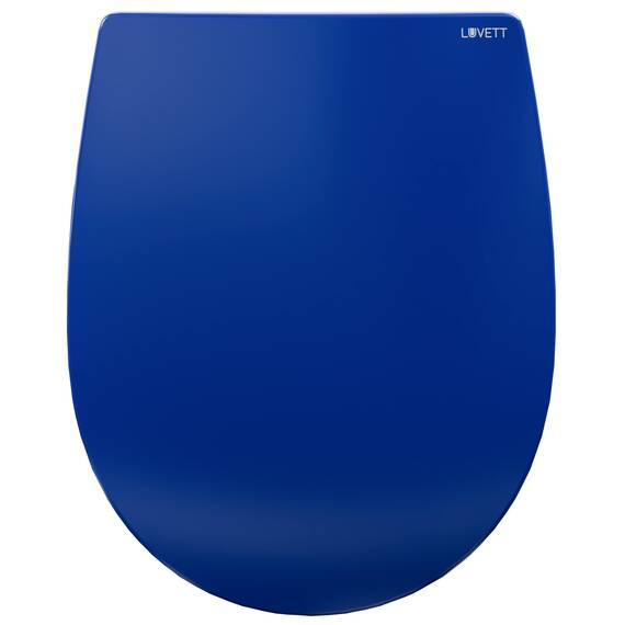 LUVETT® C100 Toilettendeckel mit Absenkautomatik Oval Blau - SoftClose Klodeckel Abnehmbar - Klobrille aus Antibakteriellem Duroplast - WC Sitz 3in1 Befestigung Inkl. - Toilettensitz Made in EU