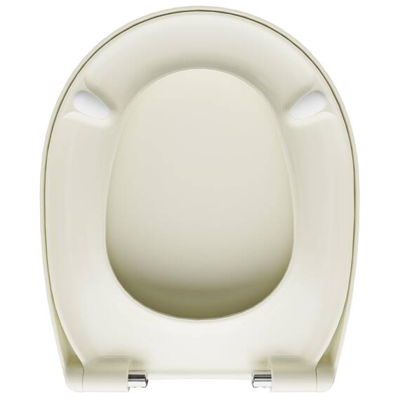 LUVETT® WC-Sitz mit Absenkautomatik C100 oval universell, Toilettendeckel mit 3 Edelstahl Montagelösungen, Klodeckel abnehmbar, Farbe:Pergamon Weiß