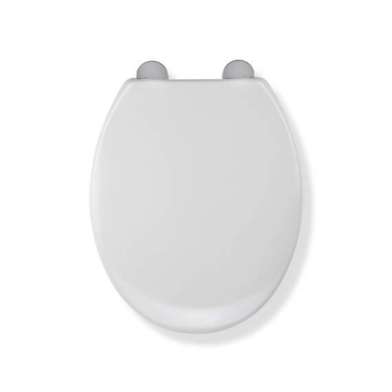 Croydex Flexi-Fix Tahoe Always Fits Never Slips Antibakterieller WC-Sitz, Weiß, 43,5 x 38 x 5 cm