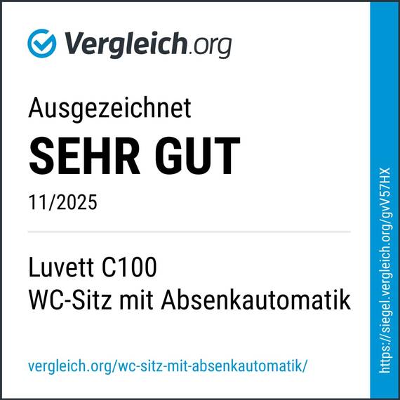 LUVETT® C100 Toilettendeckel mit Absenkautomatik Oval Weiß - SoftClose Klodeckel Abnehmbar - Klobrille aus Antibakteriellem Duroplast - WC Sitz 3in1 Befestigung Inkl. - Toilettensitz Made in EU