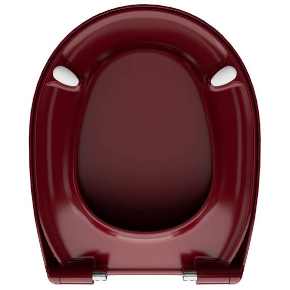 LUVETT® WC-Sitz mit Absenkautomatik C100 oval universell, Toilettendeckel mit 3 Edelstahl Montagelösungen, Klodeckel abnehmbar, Farbe:Bordeaux Rot
