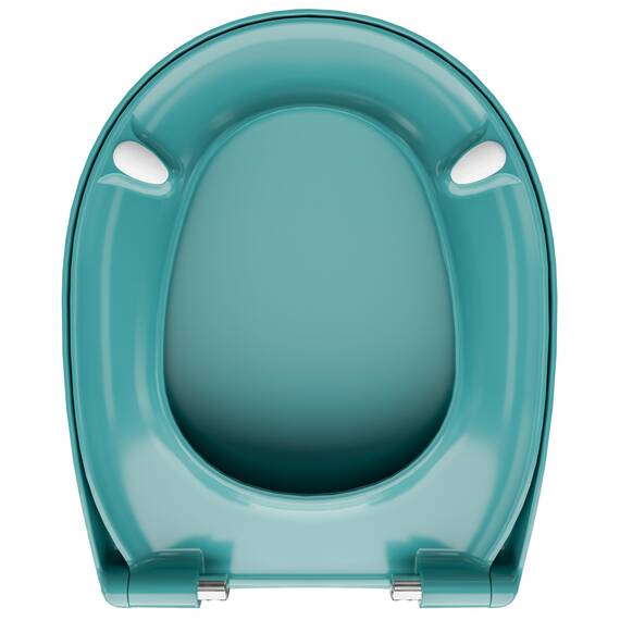 LUVETT® C100 Toilettendeckel mit Absenkautomatik Oval Türkis - SoftClose Klodeckel Abnehmbar - Klobrille aus Antibakteriellem Duroplast - WC Sitz 3in1 Befestigung Inkl. - Toilettensitz Made in EU