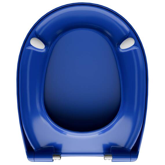 LUVETT® C100 Toilettendeckel mit Absenkautomatik Oval Blau - SoftClose Klodeckel Abnehmbar - Klobrille aus Antibakteriellem Duroplast - WC Sitz 3in1 Befestigung Inkl. - Toilettensitz Made in EU