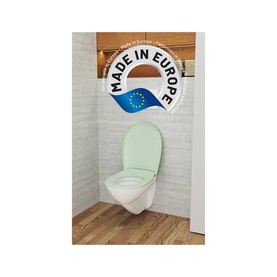 LUVETT® C100 Toilettendeckel mit Absenkautomatik Oval Grün - SoftClose Klodeckel Abnehmbar - Klobrille aus Antibakteriellem Duroplast - WC Sitz 3in1 Befestigung Inkl. - Toilettensitz Made in EU