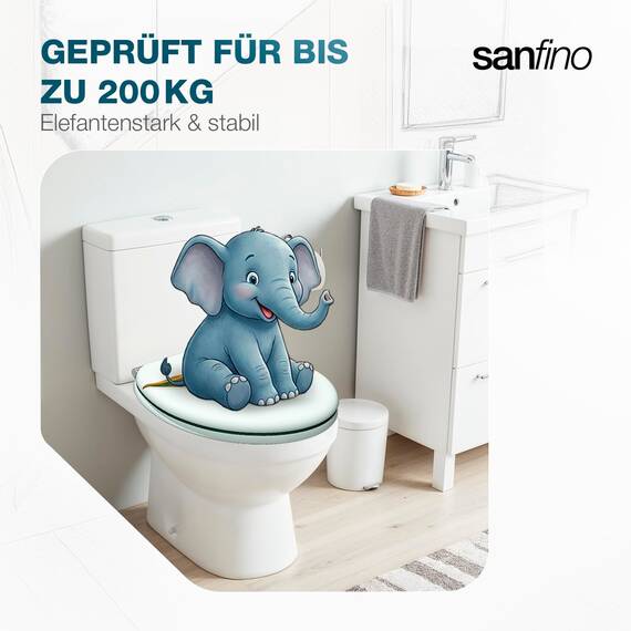 SANFINO® Premium WC Sitz mit Absenkautomatik – hochwertige Toilettendeckel aus Holz, viele bunte Motive, hoher Sitzkomfort, einfache Montage inklusive Montageanleitung – "Chihuahua"