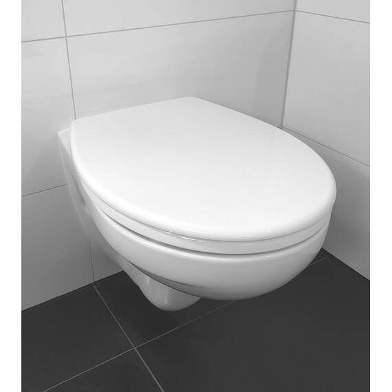 ADOB WC Sitz Familien, Kinder - Klobrille mit Kindersitz (Thermoplast) - Toilettendeckel mit Kindersitz - Mit Absenkautomatik - Kinderleichte Montage - Abnehmbar - Familien WC Deckel