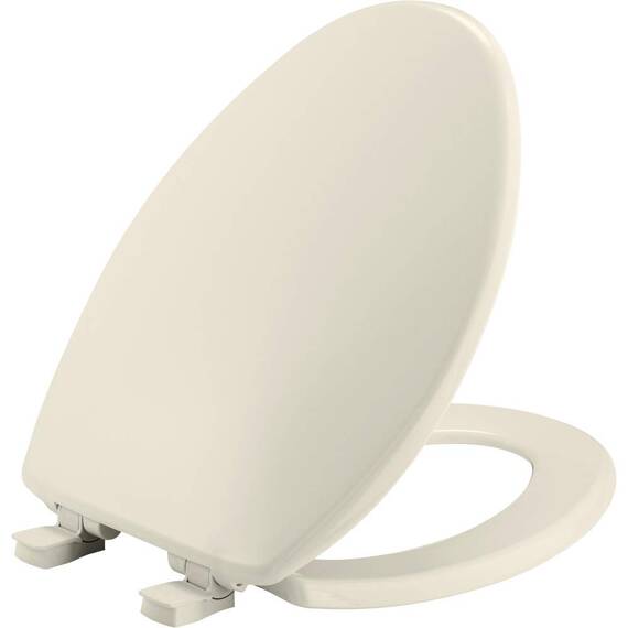 Bemis 7300SLEC Toilettensitz, sanft schließend, leicht zu reinigende Scharniere, robust, hergestellt in den USA, länglich, Creme