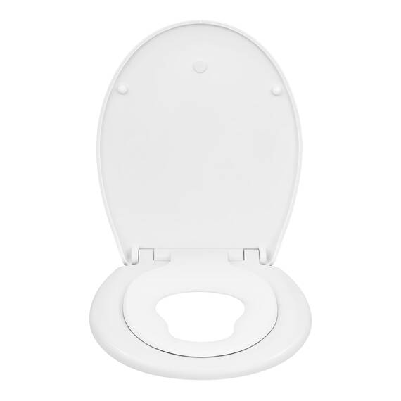 WOLTU Toilettensitz mit Kindersitz, Softclose Absenkautomatik, Fix-Clip Schnellbefestigung, Toilettendeckel Ovaler WC Sitz aus Kunststoff