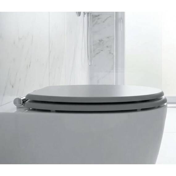 SINOBATH D-Förmiger Premium-Duroplast Toilettensitz mit Edelstahl-Scharnieren & Sanftschließ-Funktion (Weiß)