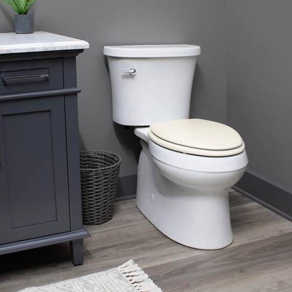 Bemis 7300SLEC Toilettensitz, sanft schließend, leicht zu reinigende Scharniere, robust, hergestellt in den USA, länglich, Creme