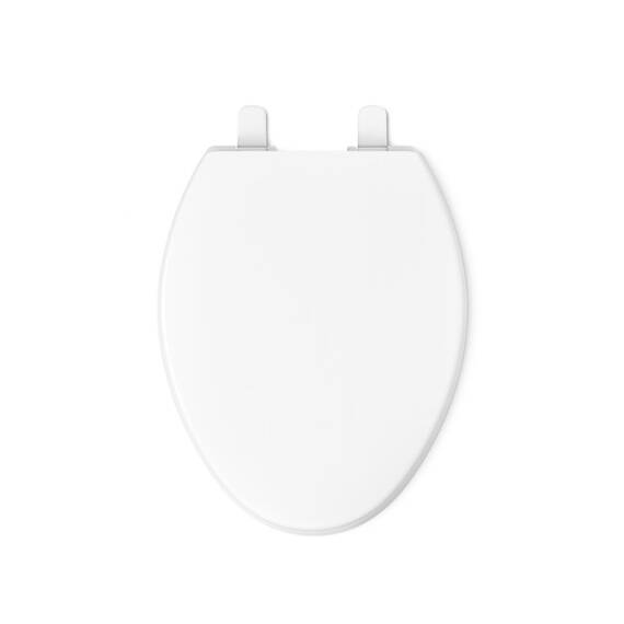 Kohler 20110-0 Brevia Toilettensitz, länglich, mit grifffesten Stoßstangen, leise, Befestigungsmaterial, Schnellverschluss-Scharniere, weiß