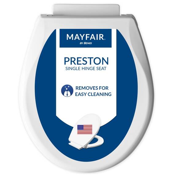 Mayfair 898SLW 000 Preston Toilettensitz, leicht zu reinigen, Einzelscharnier, weiß, rund