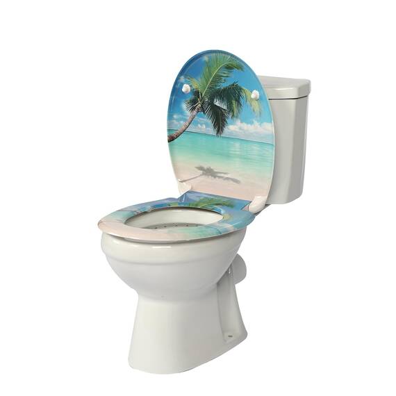 SINOBATH Design WC-Sitz mit Motiv, Soft-Close, Duroplast, Einfache Montage, Quick-Release, UV-beständig