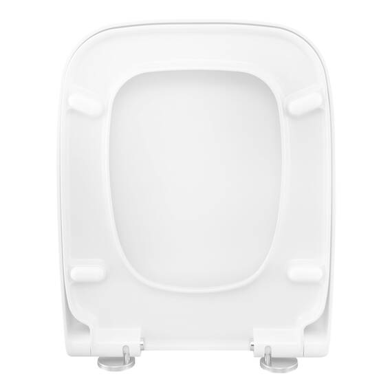 WOLTU Toilettendeckel, WC Sitz Toilettensitz mit Absenkautomatik, Fast Fix/Schnellbefestigung, Duroplast, Softclosee Beschichtung, WC Sitz Eckig Weiss