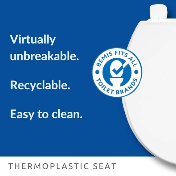 BEMIS Chester ECO | WC-Sitz aus recyceltem Kunststoff | Ultra-Fix patentiert und dauerhaft wackelfrei | passend für die meisten ovalen Toiletten | einfache Installation