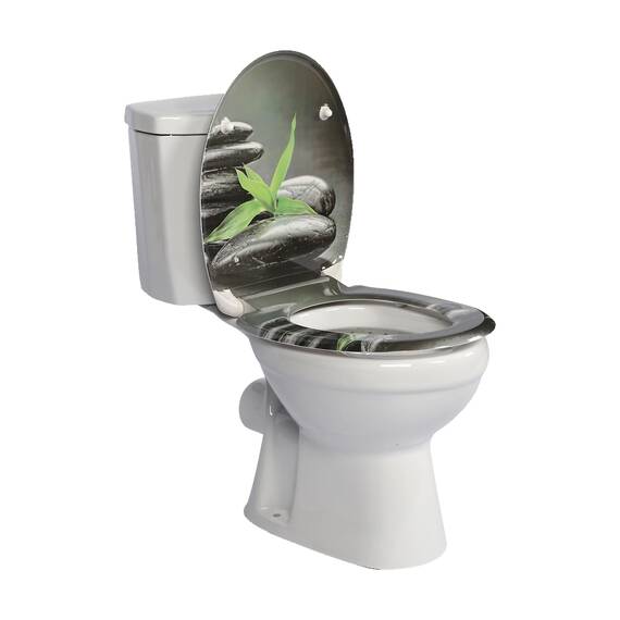SINOBATH Design WC-Sitz mit Motiv, Soft-Close, Duroplast, Einfache Montage, Quick-Release, UV-beständig