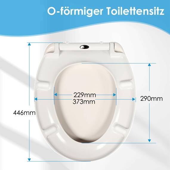 O-förmiger Premium-Toilettensitz mit Sanftschließ-Funktion & Edelstahl-Scharnieren – Hergestellt aus hochwertigem Duroplast
