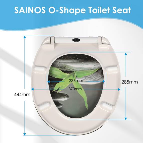 SINOBATH Design WC-Sitz mit Motiv, Soft-Close, Duroplast, Einfache Montage, Quick-Release, UV-beständig