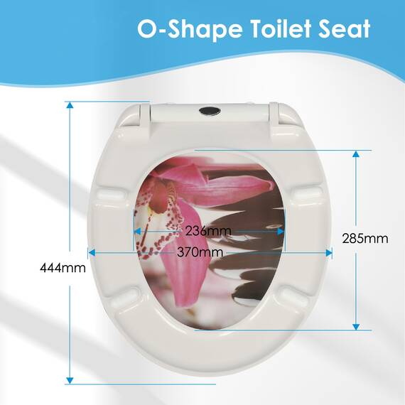 SINOBATH Design WC-Sitz mit Motiv, Soft-Close, Duroplast, Einfache Montage, Quick-Release, UV-beständig