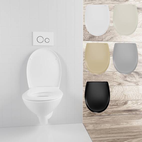 LUVETT® C770 Toilettendeckel mit Absenkautomatik Oval Weiß - SoftClose Klodeckel Abnehmbar - Klobrille aus Antibakteriellem Duroplast - WC Sitz 3in1 Befestigung Inkl. - Toilettensitz Made in EU