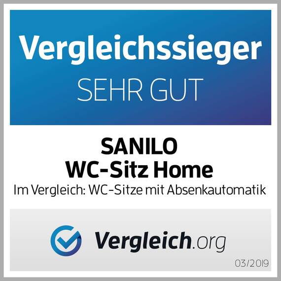 Sanilo WC Sitz mit Absenkautomatik & Schnellverschluss, Toilettendeckel per Knopfdruck abnehmbar, einfache Montage von oben (Home)