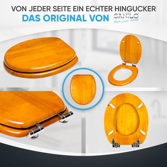 Sanilo WC Sitz mit Absenkautomatik, viele schöne Holz Toilettendeckel zur Auswahl, hochwertige und stabile Qualität (Holz)