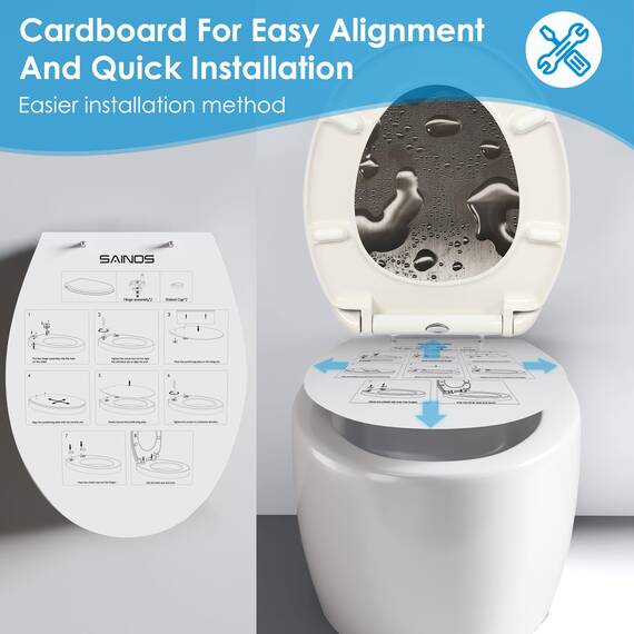 SINOBATH Design WC-Sitz mit Motiv, Soft-Close, Duroplast, Einfache Montage, Quick-Release, UV-beständig