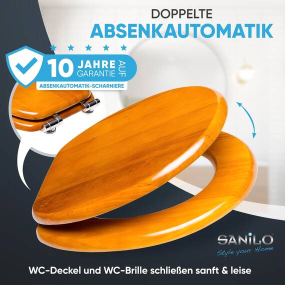 Sanilo WC Sitz mit Absenkautomatik, viele schöne Holz Toilettendeckel zur Auswahl, hochwertige und stabile Qualität (Holz)