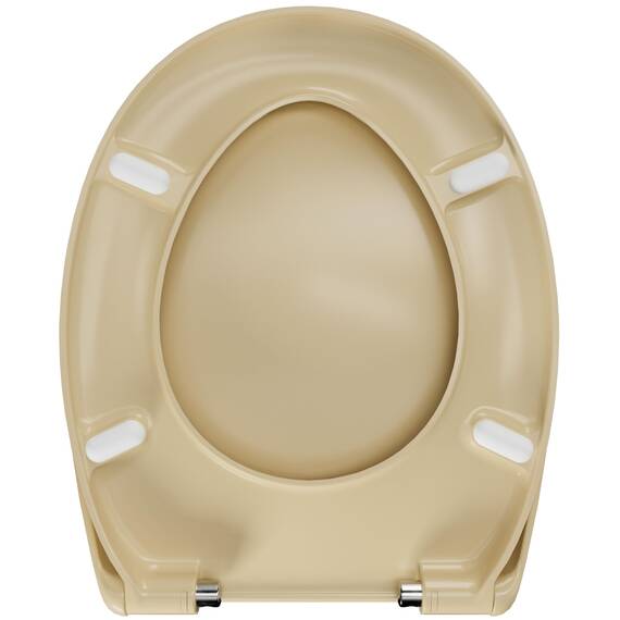LUVETT® C770 Toilettendeckel mit Absenkautomatik Oval Beige - SoftClose Klodeckel Abnehmbar - Klobrille aus Antibakteriellem Duroplast - WC Sitz 3in1 Befestigung Inkl. - Toilettensitz Made in EU
