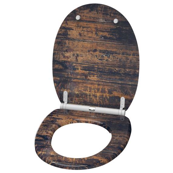 Sanilo WC Sitz mit Absenkautomatik & Schnellverschluss, Toilettendeckel per Knopfdruck abnehmbar, einfache Montage von oben (Vintage)