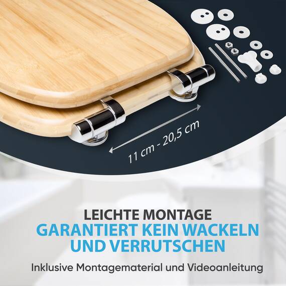 Sanilo WC Sitz mit Absenkautomatik, viele schöne Holz Toilettendeckel zur Auswahl, hochwertige und stabile Qualität (Bambus)