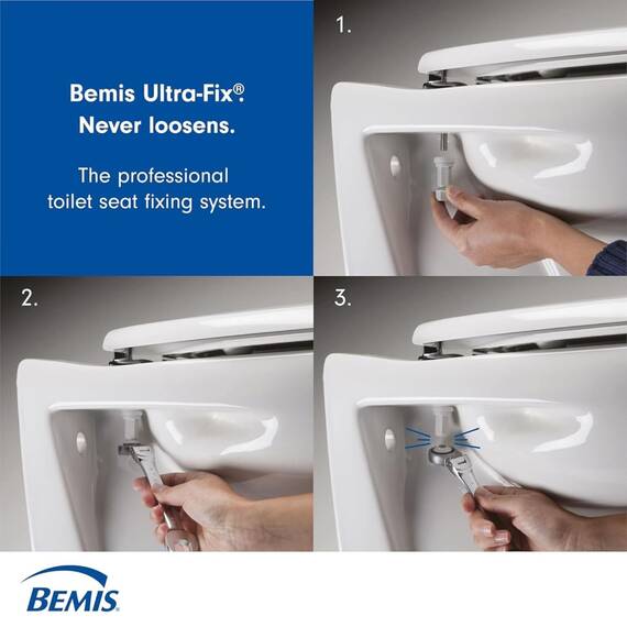 BEMIS Chester ECO | WC-Sitz aus recyceltem Kunststoff | Ultra-Fix patentiert und dauerhaft wackelfrei | passend für die meisten ovalen Toiletten | einfache Installation