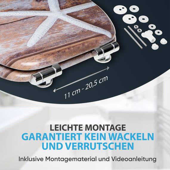 Sanilo WC Sitz mit Absenkautomatik, viele schöne Holz Toilettendeckel zur Auswahl, hochwertige und stabile Qualität (Bahia)