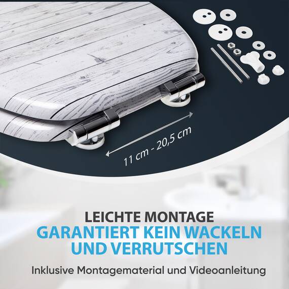 Sanilo WC Sitz mit Absenkautomatik, viele schöne Holz Toilettendeckel zur Auswahl, hochwertige und stabile Qualität (Timber)