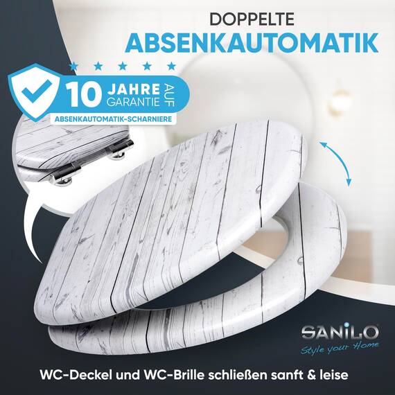 Sanilo WC Sitz mit Absenkautomatik, viele schöne Holz Toilettendeckel zur Auswahl, hochwertige und stabile Qualität (Timber)