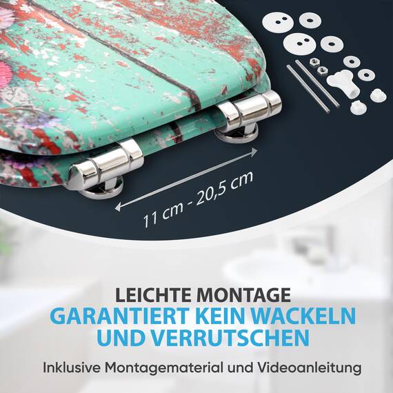 Sanilo WC Sitz mit Absenkautomatik, viele schöne Holz Toilettendeckel zur Auswahl, hochwertige und stabile Qualität (Spring)