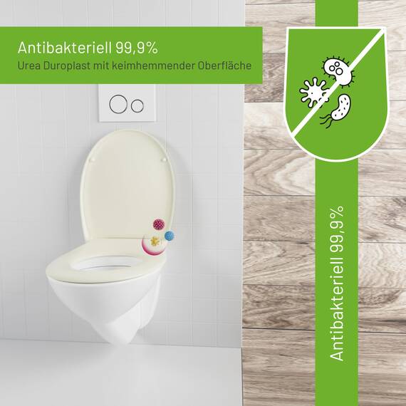 LUVETT® C770 Toilettendeckel mit Absenkautomatik Oval Weiß - SoftClose Klodeckel Abnehmbar - Klobrille aus Antibakteriellem Duroplast - WC Sitz 3in1 Befestigung Inkl. - Toilettensitz Made in EU