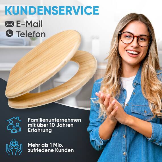 Sanilo WC Sitz mit Absenkautomatik, viele schöne Holz Toilettendeckel zur Auswahl, hochwertige und stabile Qualität (Bambus)