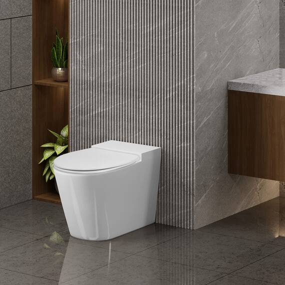 WOLTU Toilettendeckel mit Kindersitz, WC-Sitz mit Absenkautomatik, Toilettensitz für Familie, Klodeckel Klobrille mit Schnellverschluss, Montage von oben, O-Form, Weiß